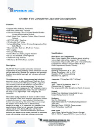 Thumbnail of document Data Sheet - Flow Computer for Liquid and Gas Applications (SP3850)